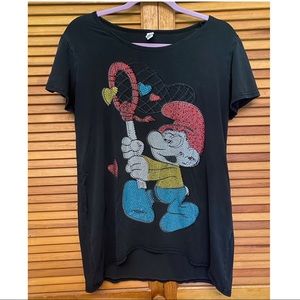 Smurfs Valentines Jeweled Long Sleeve Shirt Size L